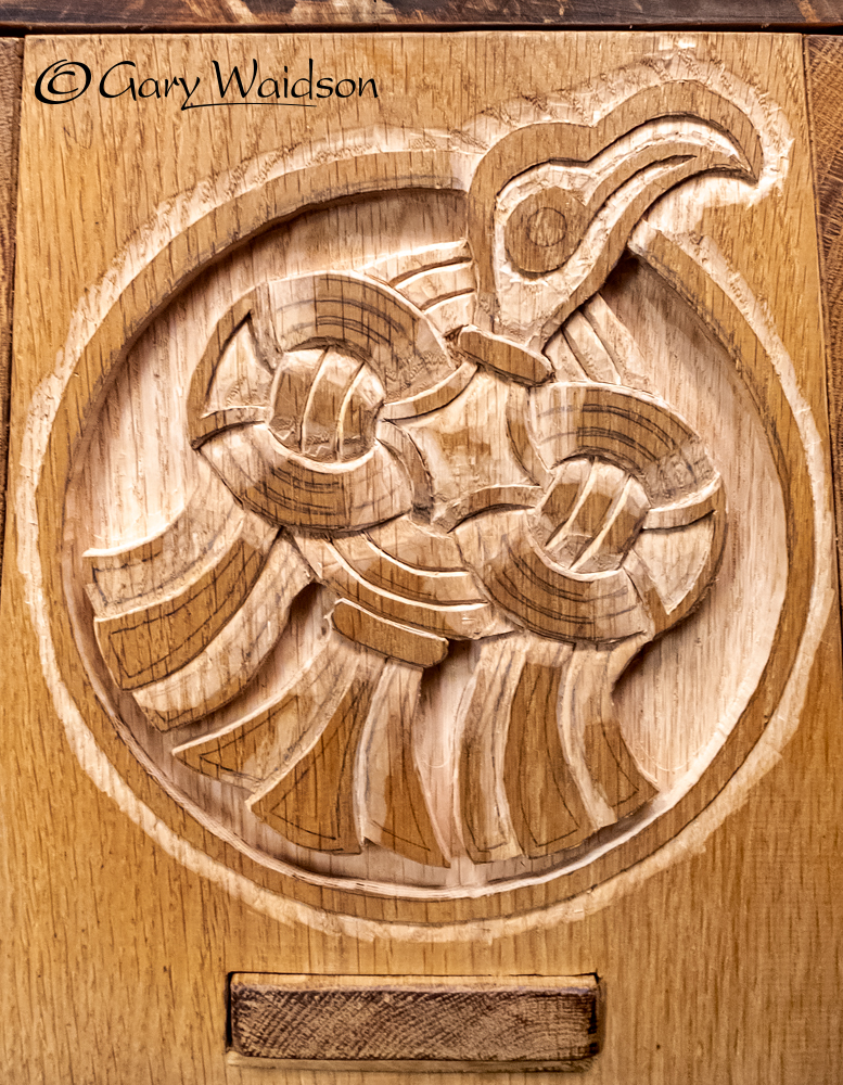 Hárbarðr Casket -  Carving Design - Image copyrighted © Gary Waidson. All rights reserved.