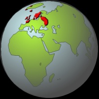 The Viking World shown in Red. ( Trade Links Extended Much Further )