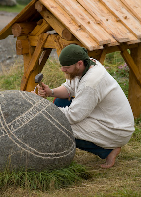 Carving a Viking Runestone