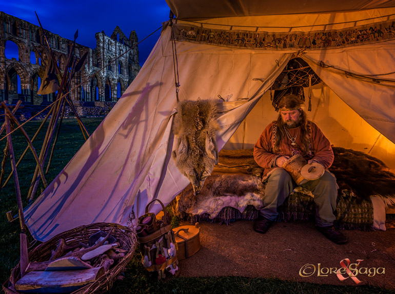 A living history exhibit at Whitby Abbey