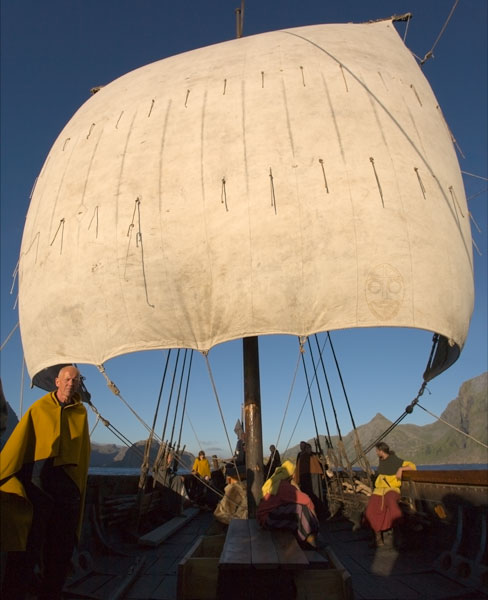 Viking Longship in full sail.