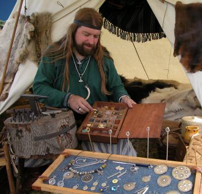 Part of a Viking silversmithing demonstration