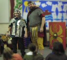 Part of an in school presentation on the Romans. Here we are discussing the equipent of a Roman legionary